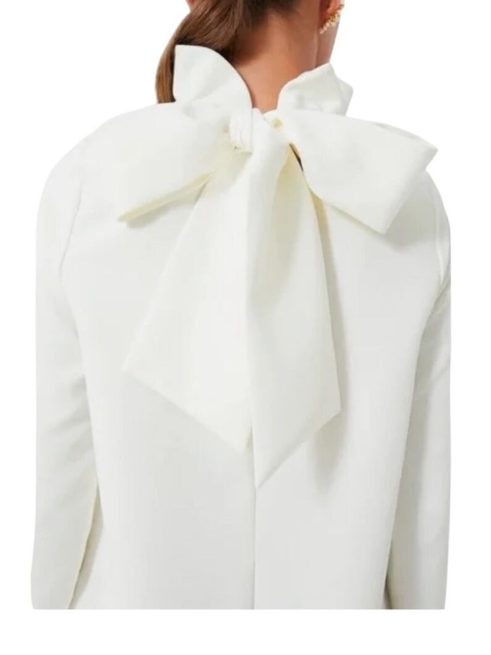 Pomander Place white Daphne Dress Tuckernuck sz Small Long Sleeve Ruffle Collar - Picture 3 of 16